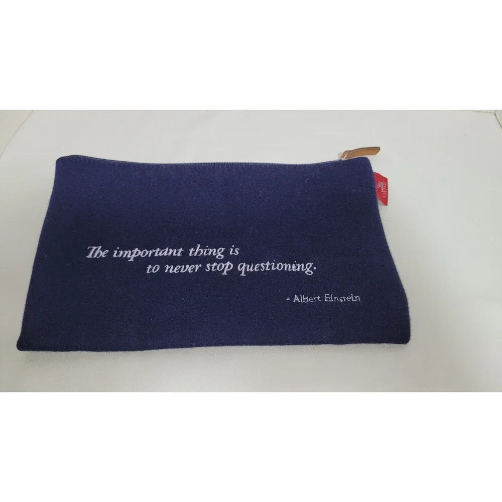 Viking Cruise Line Wool Zipper Pouch Gray Quote 11